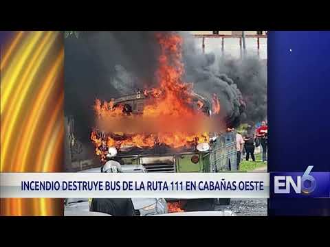 Autobús de la ruta 111 se incendia en carretera hacia Ilobasco, Cabañas | EN6
