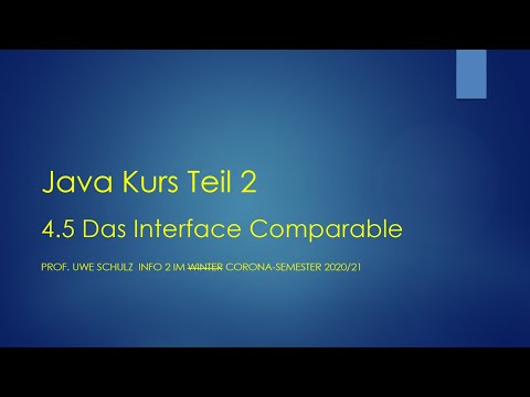 Java Teil 2 4.5 Das Interface Comparable