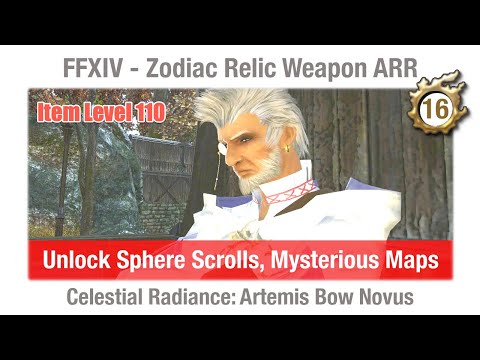 FFXIV Sphere Scrolls, Mysterious Maps - Celestial Radiance - Artemis Bow Novus (Item Level 110)