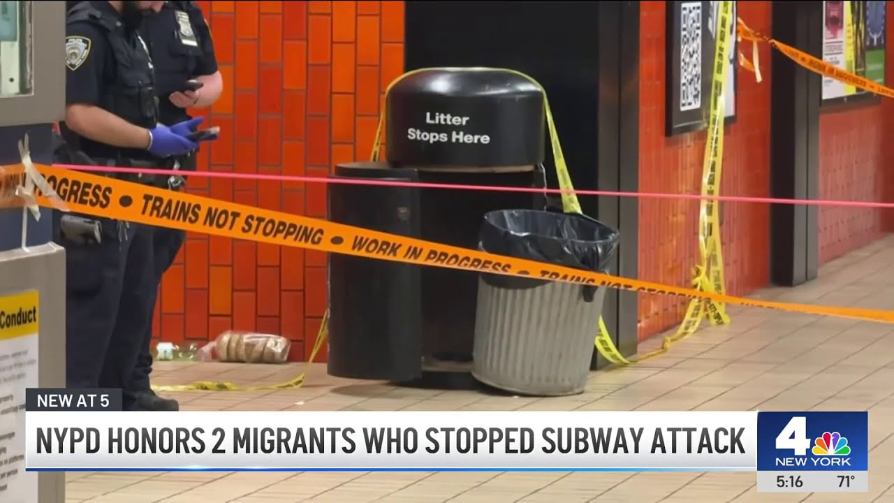 NYPD honors 2 migrants who stopped subway attack | NBC New York
