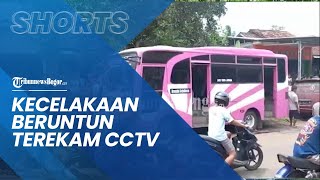 Viral Video Detik-detik Kecelakaan Beruntun Bus dan Tiga Kendaraan di Jepara Terekam CCTV