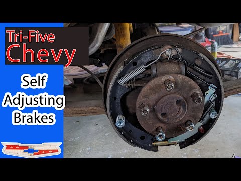 How to: install self-adjusting drum brakes on any car or truck with 11" Bendix brakes. TriFive Chevy