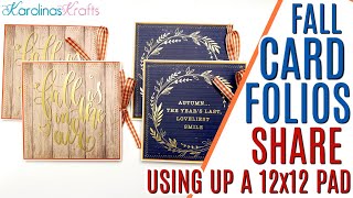 MORE Fall Card Folios using Colors of Autumn by Recollections Project Share using up a 12x12 Pad