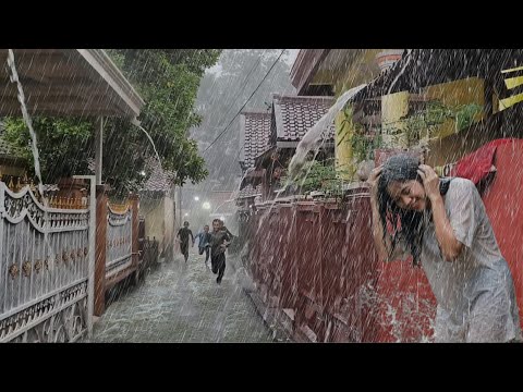 CRAZY RAIN! A VILLAGE PARADISE DESTROYED BY ASIA'S BIGGEST RAIN STORM AND WIND STORM😴