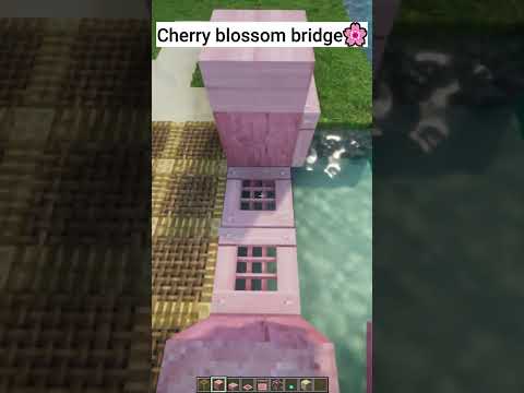EPIC Minecraft Mage Builds Cherry Blossom Bridge #shorts