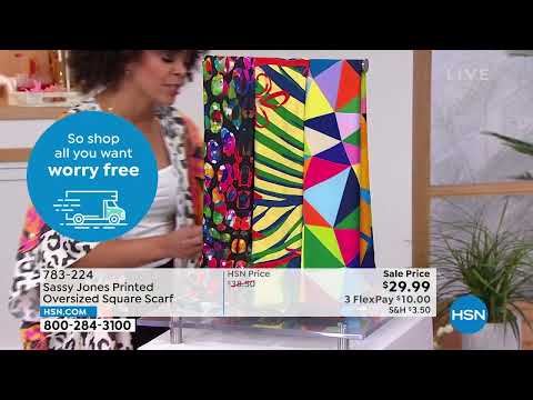 Sassy Jones Printed Oversized Square Scarf