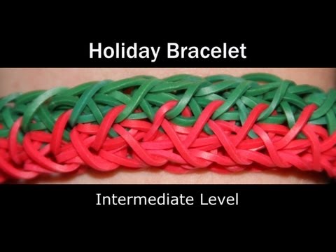 Rainbow Loom Patterns - Holiday bracelet