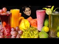 Eating Different Types Of Fruits Fruit Juices Milk Shake Sarbat Mukbang Asmr Eating Crunch