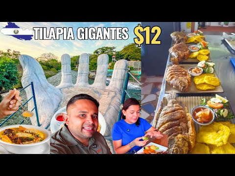 DELICIOSAS TILAPIAS GIGANTES EN APUZUNGA METAPAN / vale la pena por $12 + $4 de entrada 