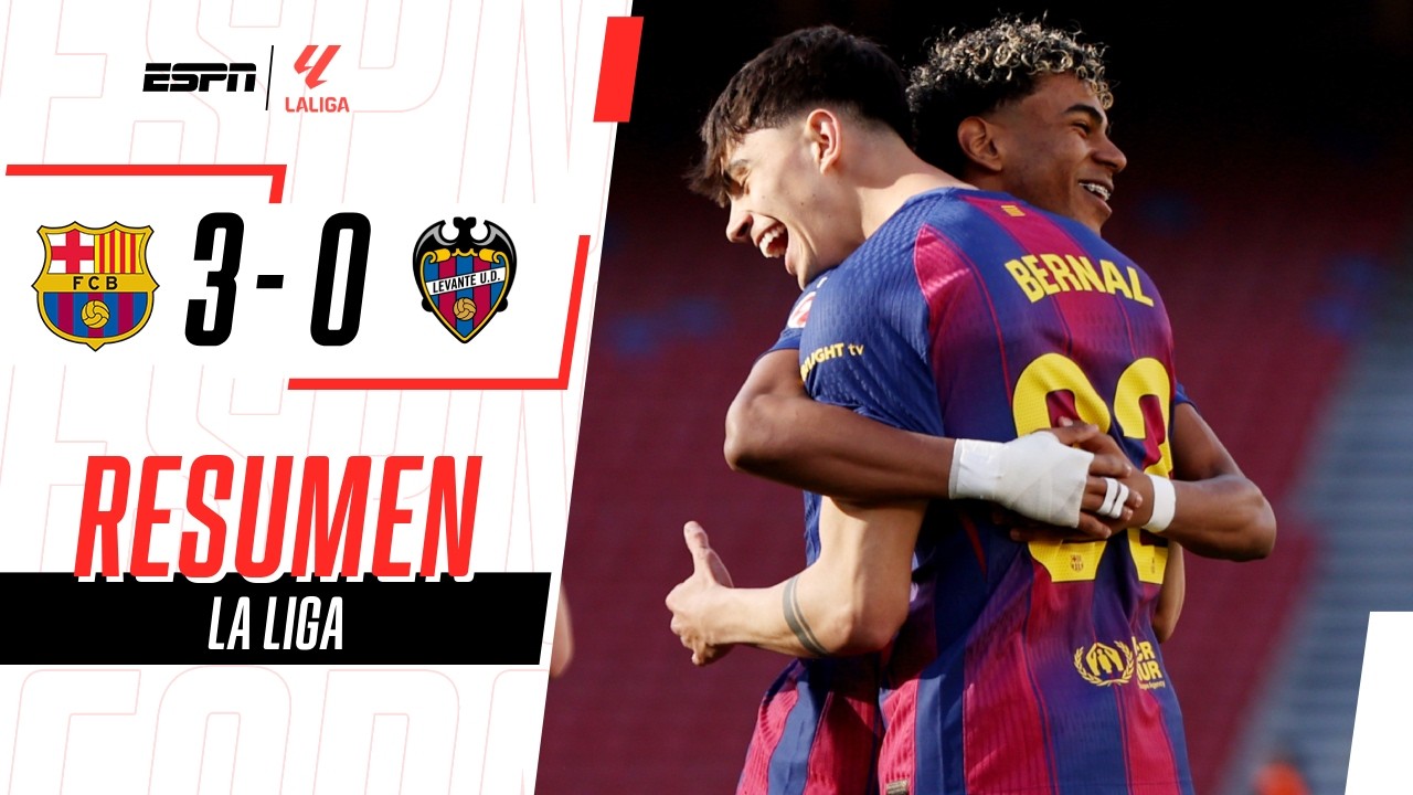 BARCELONA GOLEÓ, APROVECHÓ LA DERROTA DEL MADRID Y RETOMÓ LA PUNTA | Barcelona 3-0 Levante | RESUMEN