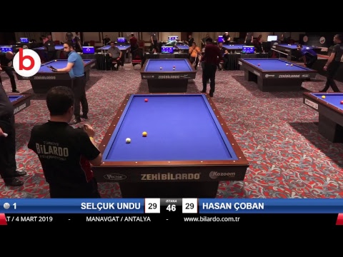 SELÇUK UNDU & HASAN ÇOBAN Bilardo Maçı - 2019 TÜRKİYE KUPASI 1. ETAP ERKEKLER-4.ÖN ELEME