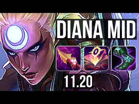 DIANA vs NEEKO (MID) | 6 solo kills, Legendary, 400+ games, 11/2/0 | EUW Master | v11.20