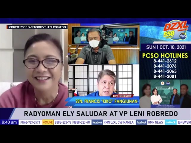 In her weekly radio program, Robredo makes Pangilinan the star