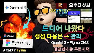 충격! Gemini 3 다음은 이겁니다! "AI 생성 다음 단계는 관리" Figma CMS 정식 오픈 | 데이터만 올리면 자동화