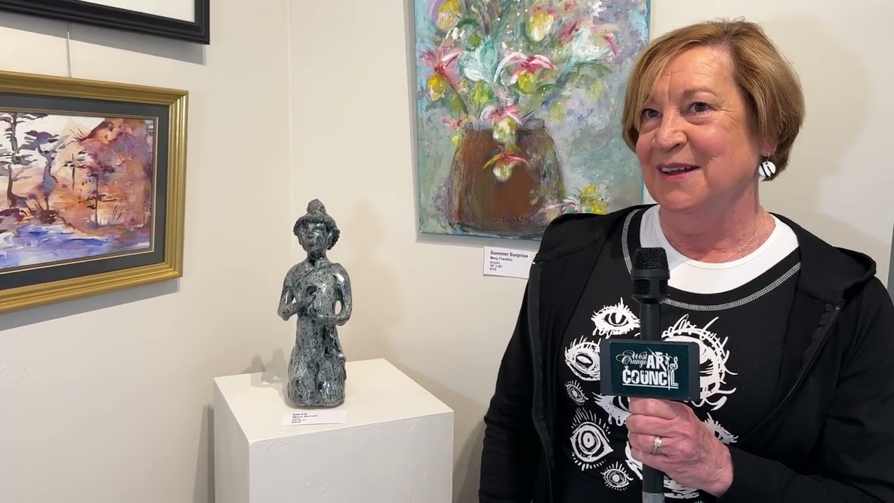 Mary Byrnes Discusses Her Newest Artwork at the West Orange Art Gallery, West Orange, NJ
