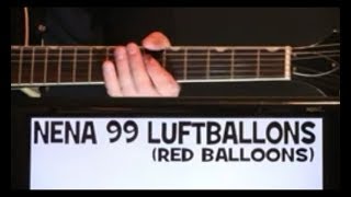 Nena 99 Red Balloons Guitar Chords Lesson &amp; Tab Tutorial aka 99 Luftballons