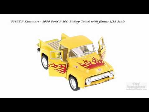 Машинка металлическая Kinsmart 1:38 «1956 Ford F-100 Pickup с принтом» KT5385DF инерционная / Красный
