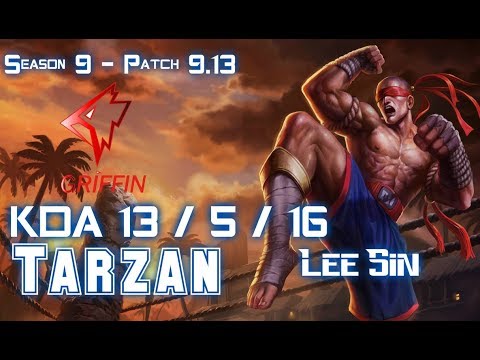 GRF Tarzan LEE SIN vs AATROX Jungle - Patch 9.13 KR Ranked