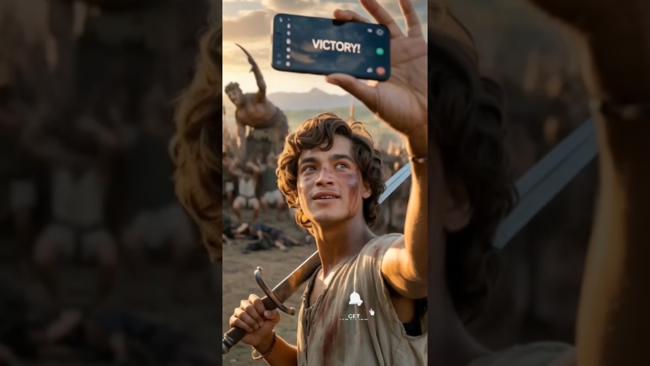 David's Selfie After Slaying Goliath Is Breaking the Internet! #aifusion #david #aifrontier #shorts