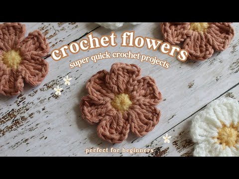 Easy Crochet Flowers for Beginners (that you can make in 5 minutes!)