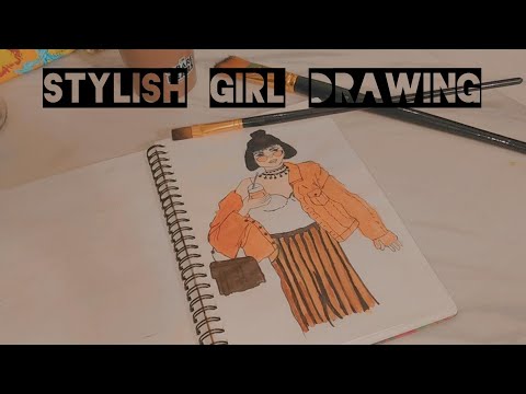 fashion illustration drawing |fashionable girl| mahika mahalaxmi