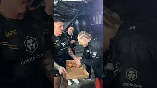 Paddy Pimblett &amp; Tom Aspinall have post-fight pizza 🍕 #shorts #UFC304