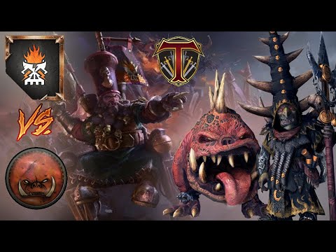 Elite Chaos Dwarfs Face SKARSNIK! Greenskins vs Chaos Dwarfs - Total War  Warhammer 3