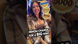 Denom Change for a BIG WIN!! #slots #casino #gamble