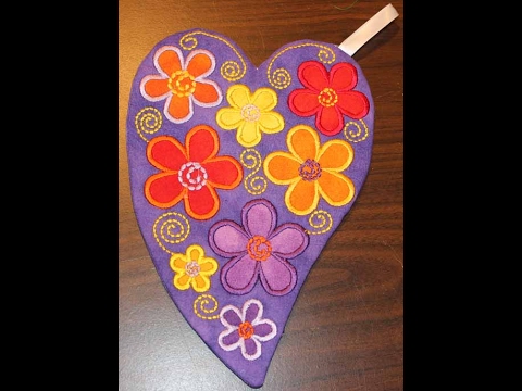 Frangipani Mug Rug - Heart Mug Rug