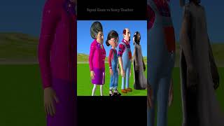 Scary Teacher 3D Nick Troll Miss T vs Doll Squid Game in Makeup Nails Glitter Challenge #shorts
