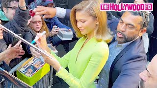 Zendaya Signs Autographs For A Mob Of Fans While Promoting 'Challengers' At Good Morning America