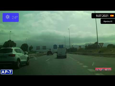 Driving through Costa del Sol (Spain) from Marbella to Algeciras 9.07.2021 Timelapse x4