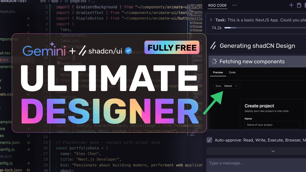 ShadCN Designer + Cline, Roo, Cursor & Windsurf: The BEST UI Design WORKFLOW YET!