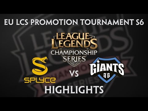 Splyce vs Giants G4 Highlights EU LCS Promotion Tournament S6