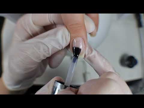 #CND Plexigel natural nail overlay with CND Shellac