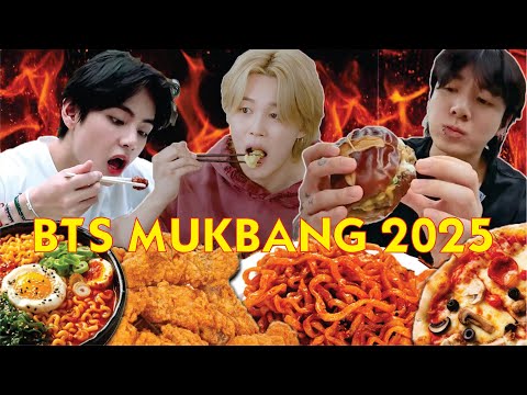 BTS Mukbang 2025- Just BTS eating for 30 minutes straight