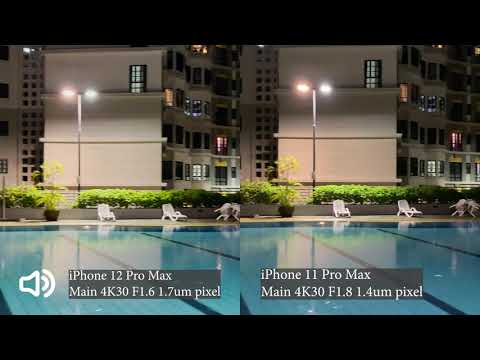 iPhone 11 Pro Max vs iPhone 12 Pro Max 4K Low Light Video Recording Comparison | All 3 cameras