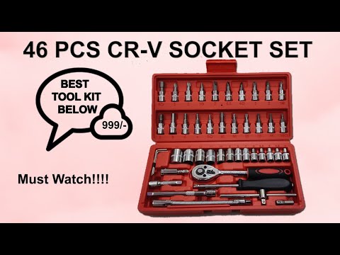 Alloy 46 pcs cr-v socket set, drive size: 1/4 inch