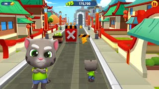 Talking Tom Gold Run - Medieval World in China - Tom vs Raccoon - FullScreen