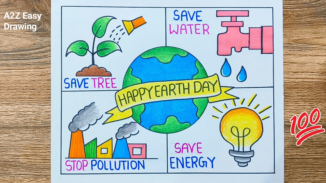 Earth Day Drawing / Earth Day Poster Drawing / Save Earth Drawing / Save Earth Poster / Save Earth