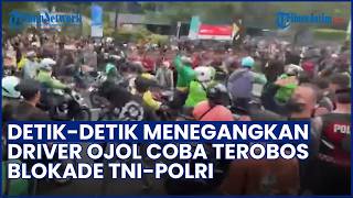 SITUASI SEMPAT MEMANAS! Driver Ojol Nekat Coba Terobos Blokade Aparat TNI-POLRI di Bundaran HI