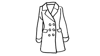 How to draw a Coat step by step
