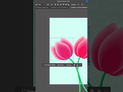 Adobe Illustrator Tips. How to make tulips flower with blend mode. #graphicdesigner #illustrator