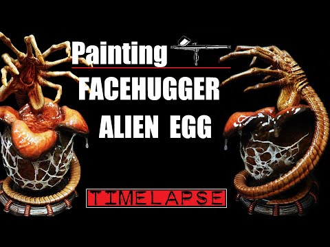 How to paint Facehugger and Alien Egg// Timelapse Airbrush