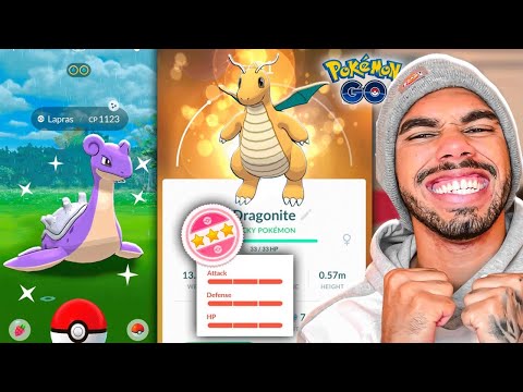ACHEI UM SHINY PERDIDO NO JOGO & EVOLUINDO DRAGONITE 100% - POKEMON GO | Cris |