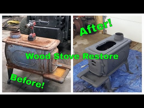 How to Restore a Wood Stove (Easy!) #shorts #restoration #woodstove #fireplace