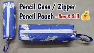 Pencil Pouch Sewing Tutorial - SEW & SELL | Cloth Pouch | Pencil pouch making at home | Pencil Case