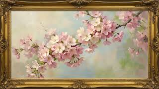 Cherry Blossom Spring TV Art | Light Pink Floral Painting for Peaceful Rooms (2 Hours)