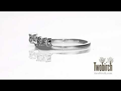0.25 ct. Graduated Four Stone Shared Prong Set Ring Wrap - TwoBirch TB-WRAP-0004-WG-E