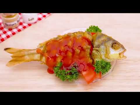 Yummy Miniature Blooming Fish Fried Recipe 🐟 Cooking Mini Food In Miniature Kitchen